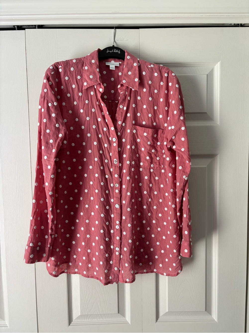 J. Jill Rose Pink Polka Dot Button-Down Shirt